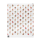 A sheet of wrapping paper featuring a repeating Christmas Teddy Bears with the text 'Merry Christmas Theodore' on a white background.